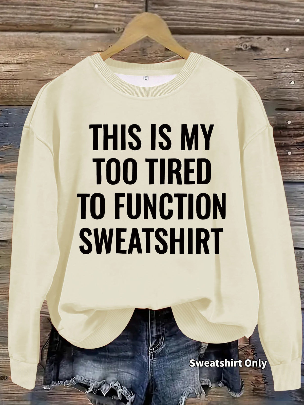 Slogan pattern printed round neck sweatshirt - Venlis