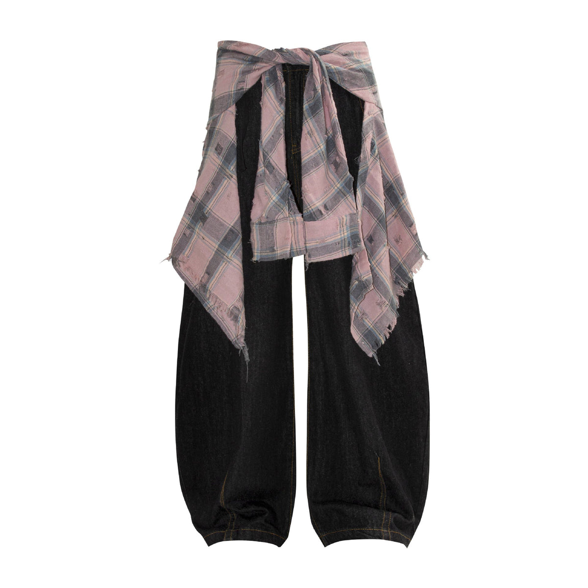 Deconstructed Design Loose Wide-Leg Jeans - Venlis