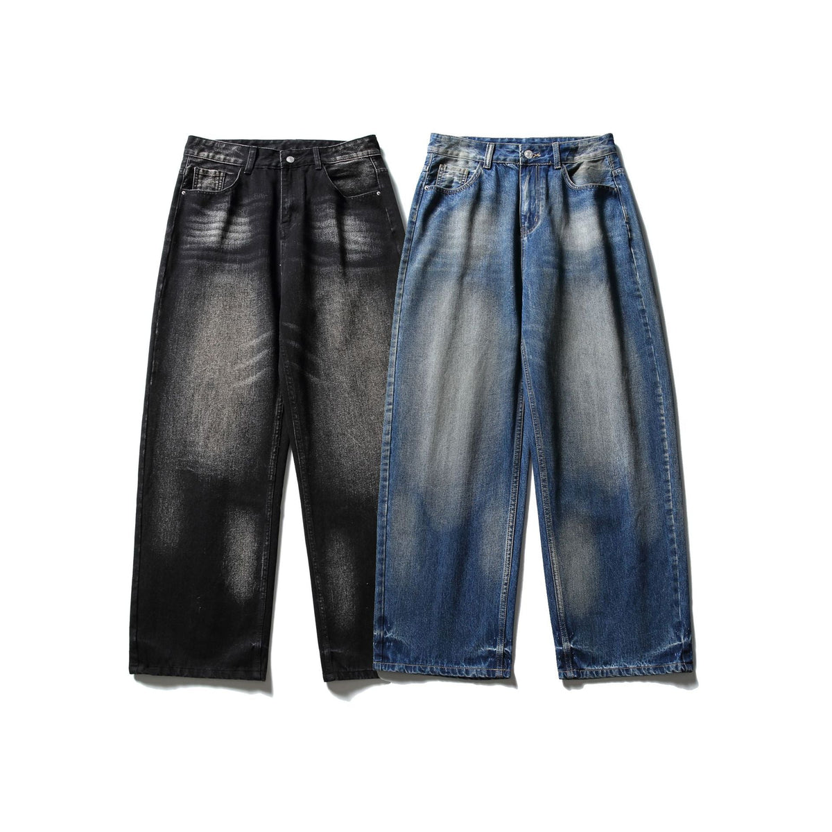 Denim Pants Men Loose Straight Leg Wide Leg Long Pants - Venlis
