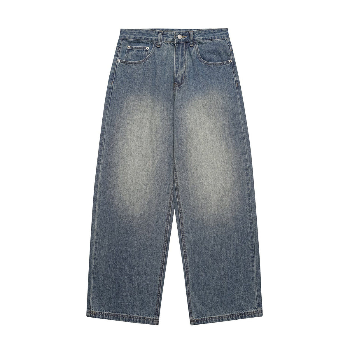 Denim Wide Leg Pants Loose Fit Long Trousers - Venlis