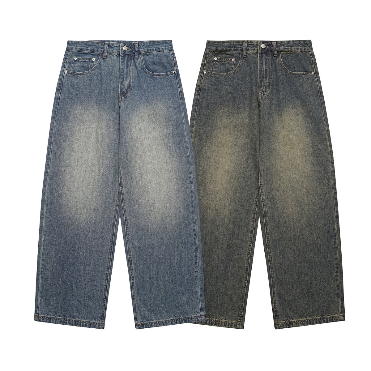 Denim Wide Leg Pants Loose Fit Long Trousers - Venlis