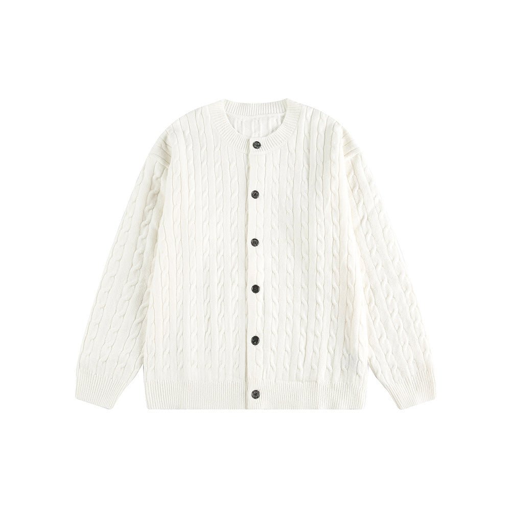 Knitted Cardigan Coat in Braided Loose Casual Style - Venlis
