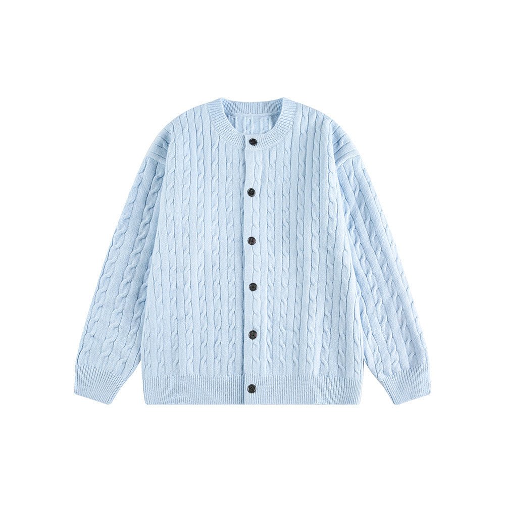 Knitted Cardigan Coat in Braided Loose Casual Style - Venlis