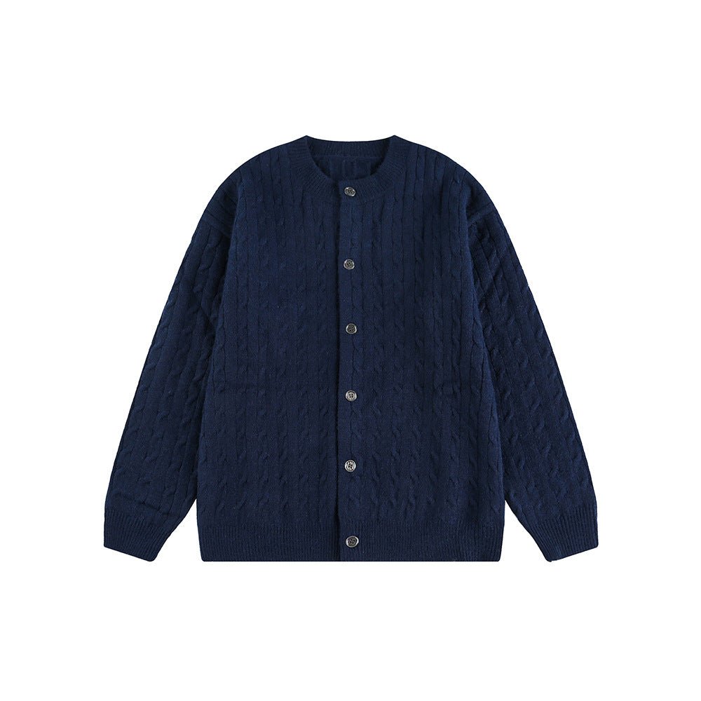 Knitted Cardigan Coat in Braided Loose Casual Style - Venlis