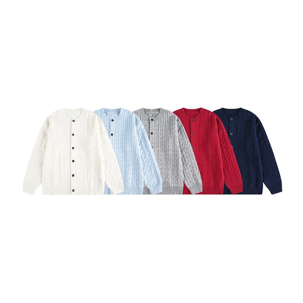 Knitted Cardigan Coat in Braided Loose Casual Style - Venlis