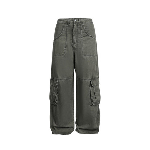 Multi-Pocket Cargo Pants Loose Wide-Leg Casual Trousers - Venlis