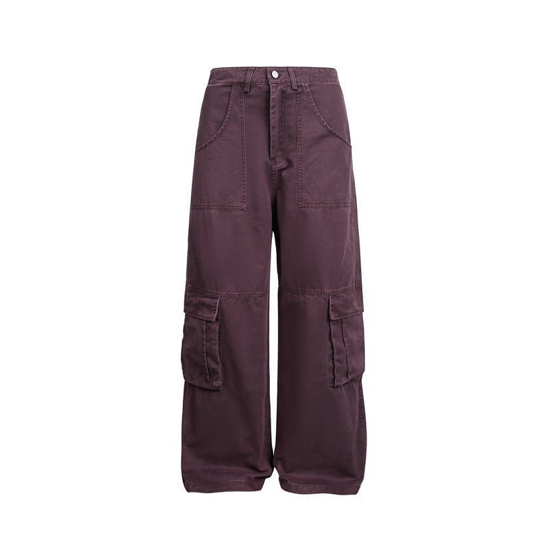Multi-Pocket Cargo Pants Loose Wide-Leg Casual Trousers - Venlis