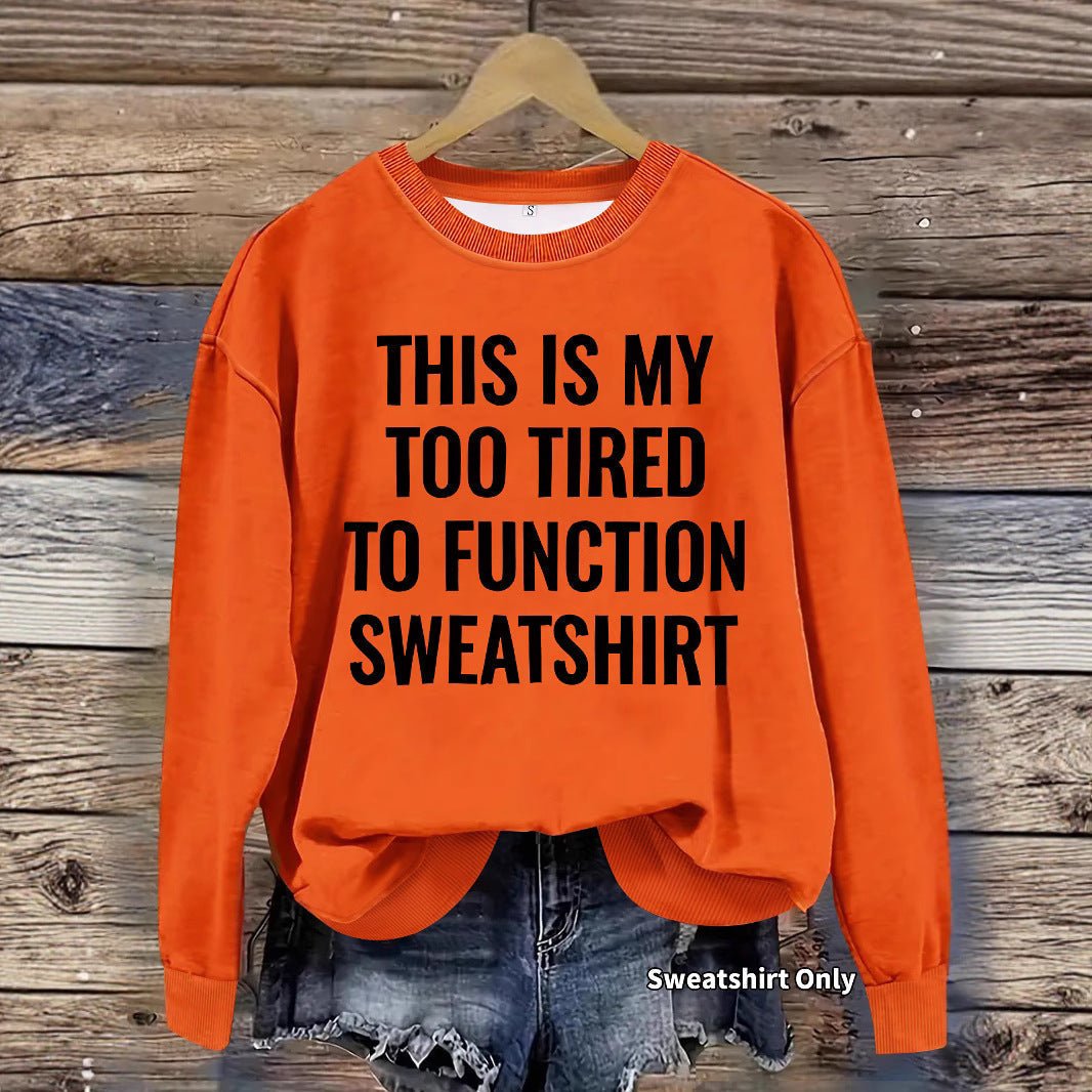 Slogan pattern printed round neck sweatshirt - Venlis