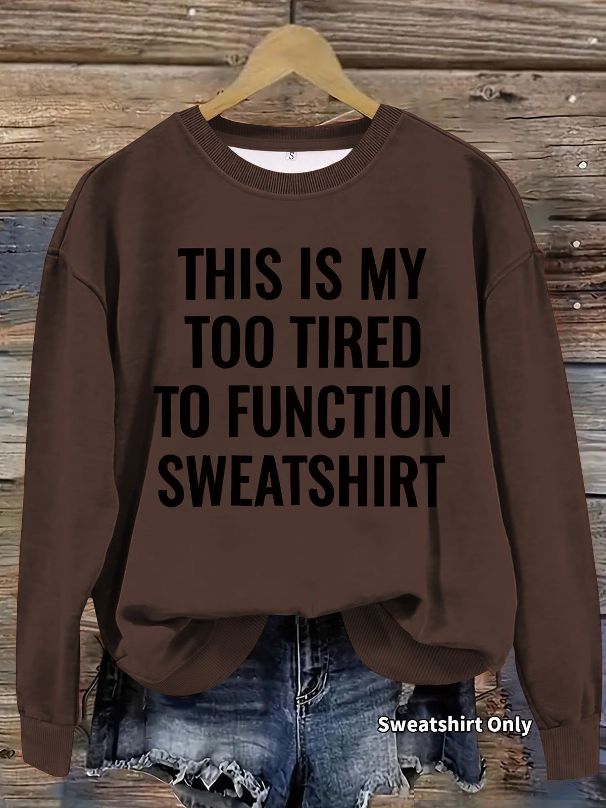 Slogan pattern printed round neck sweatshirt - Venlis
