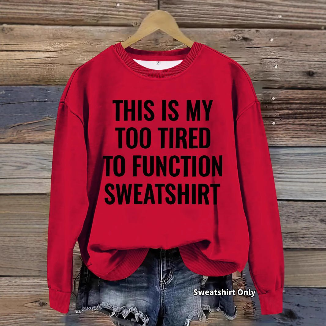 Slogan pattern printed round neck sweatshirt - Venlis