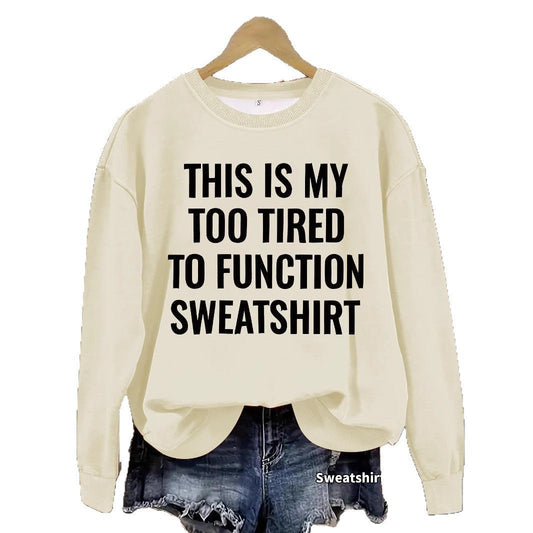 Slogan pattern printed round neck sweatshirt - Venlis