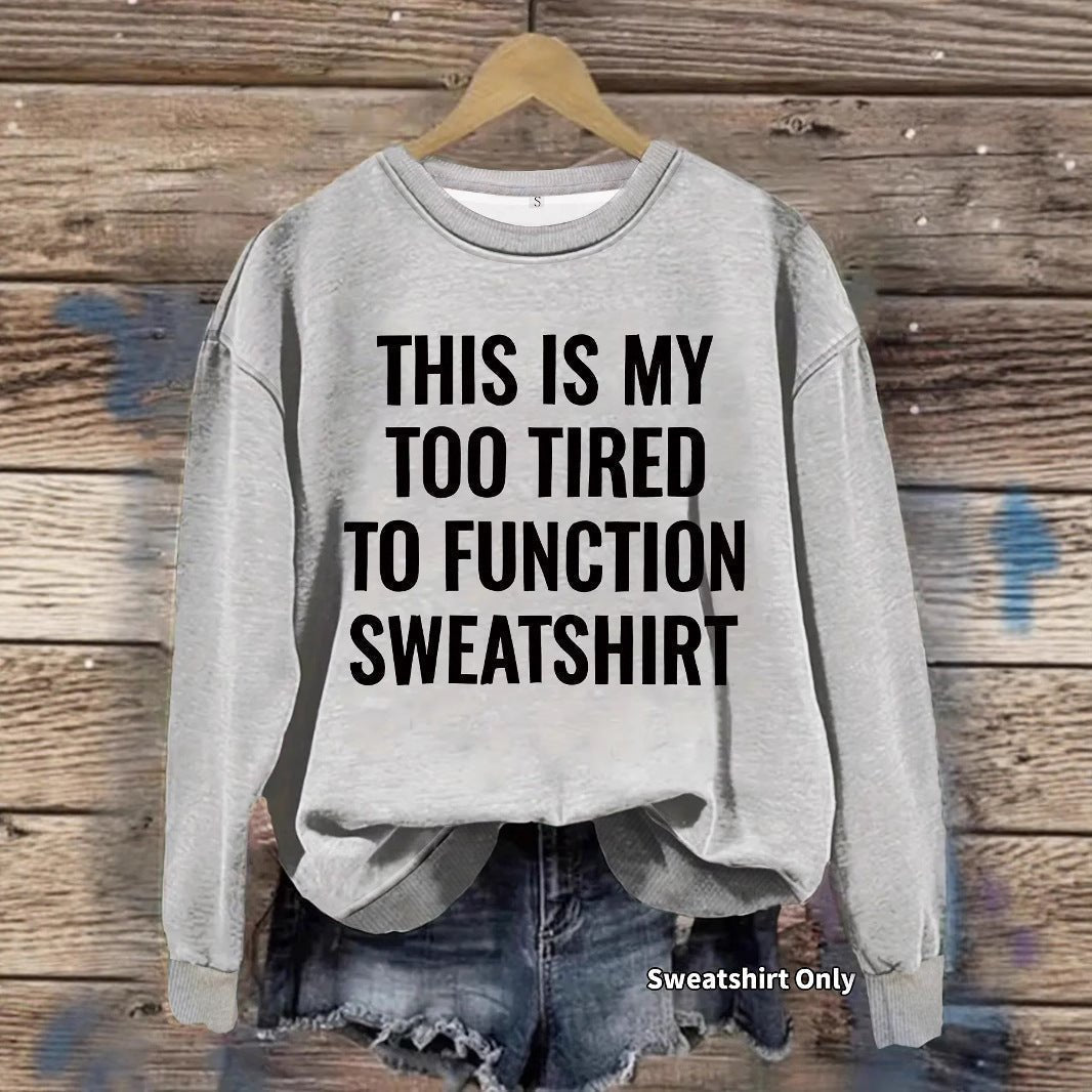 Slogan pattern printed round neck sweatshirt - Venlis