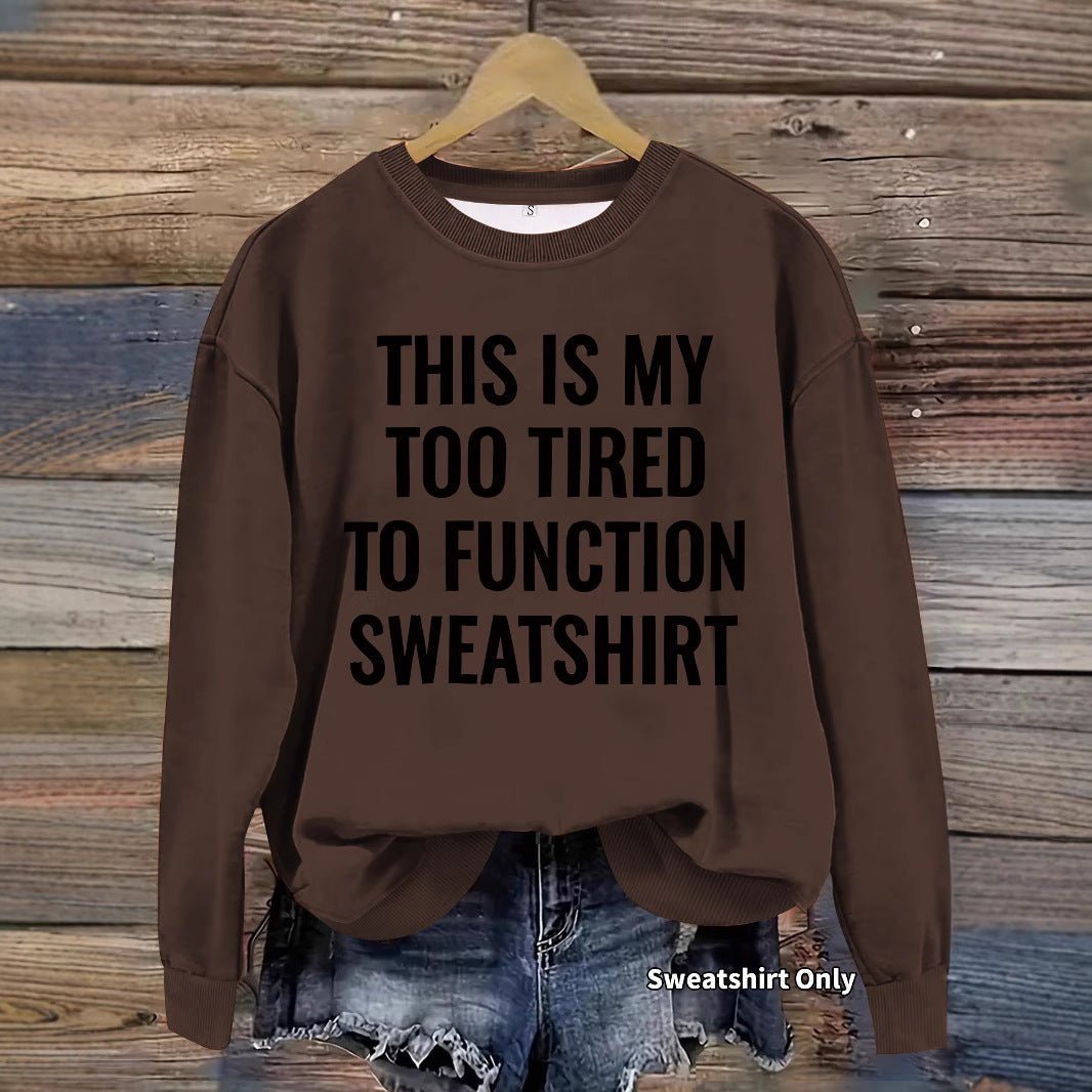Slogan pattern printed round neck sweatshirt - Venlis