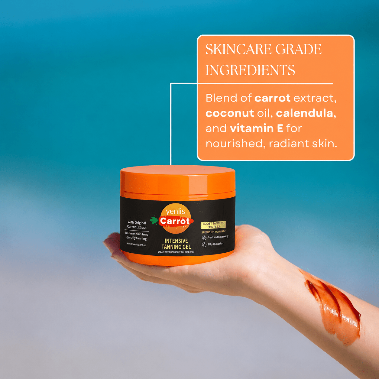 Venlis Golden Carrot Bronzing Gel | Tanning Gel for Golden Bronze Glow - Venlis