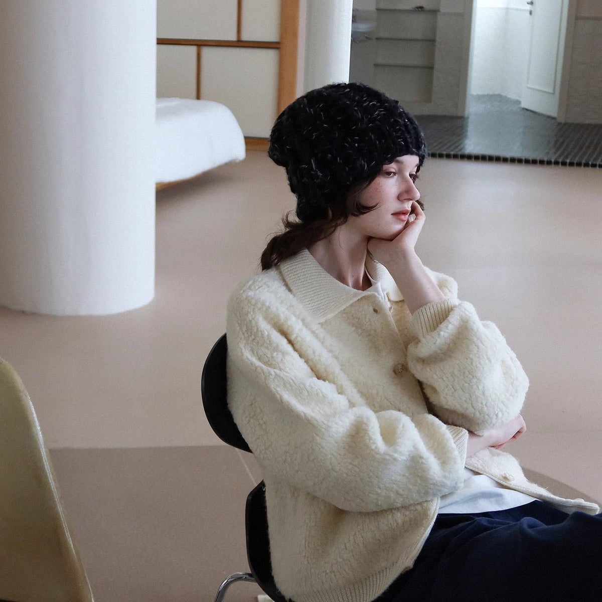 Women's Elegant Warm Thick Lamb Fur Coat - Venlis