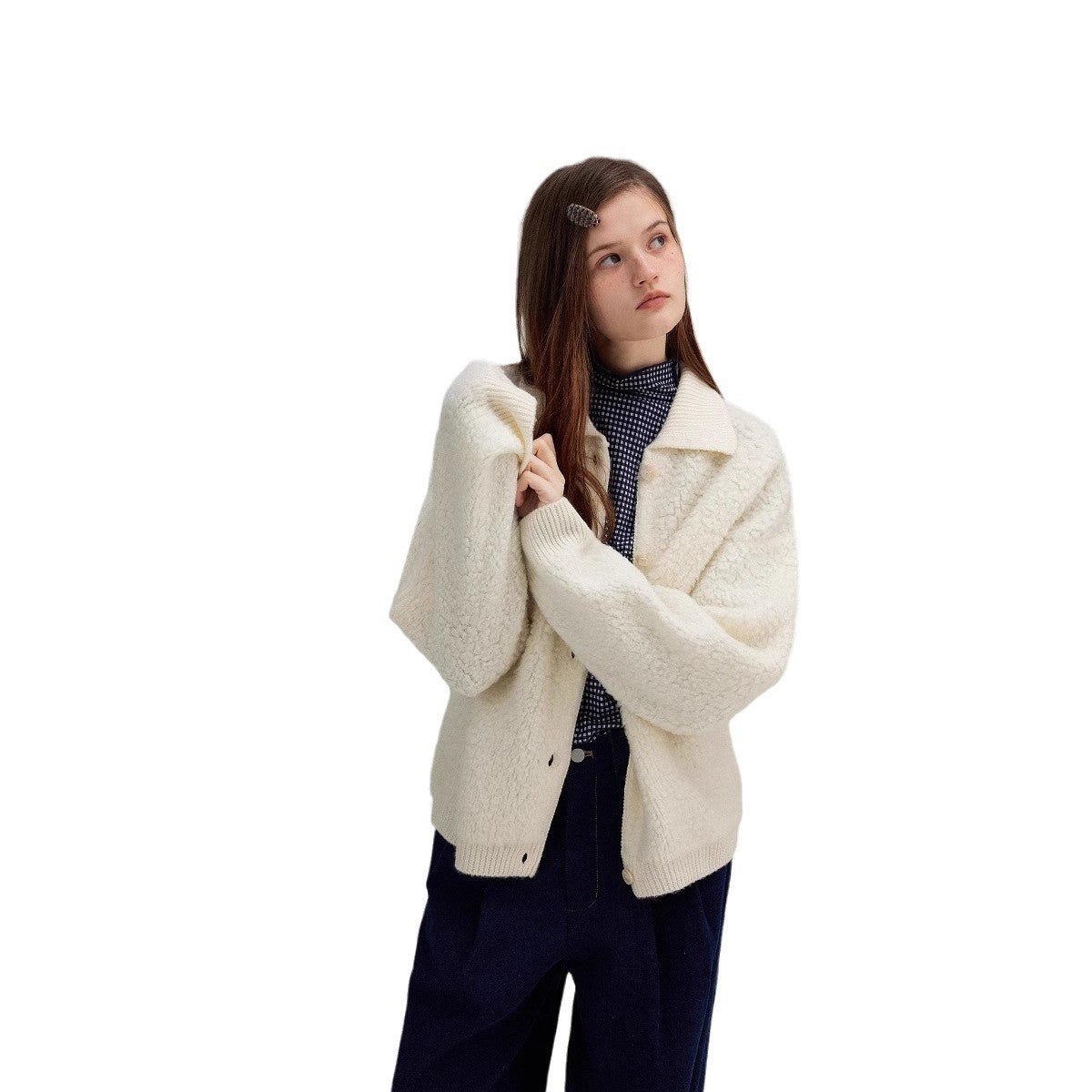 Women's Elegant Warm Thick Lamb Fur Coat - Venlis