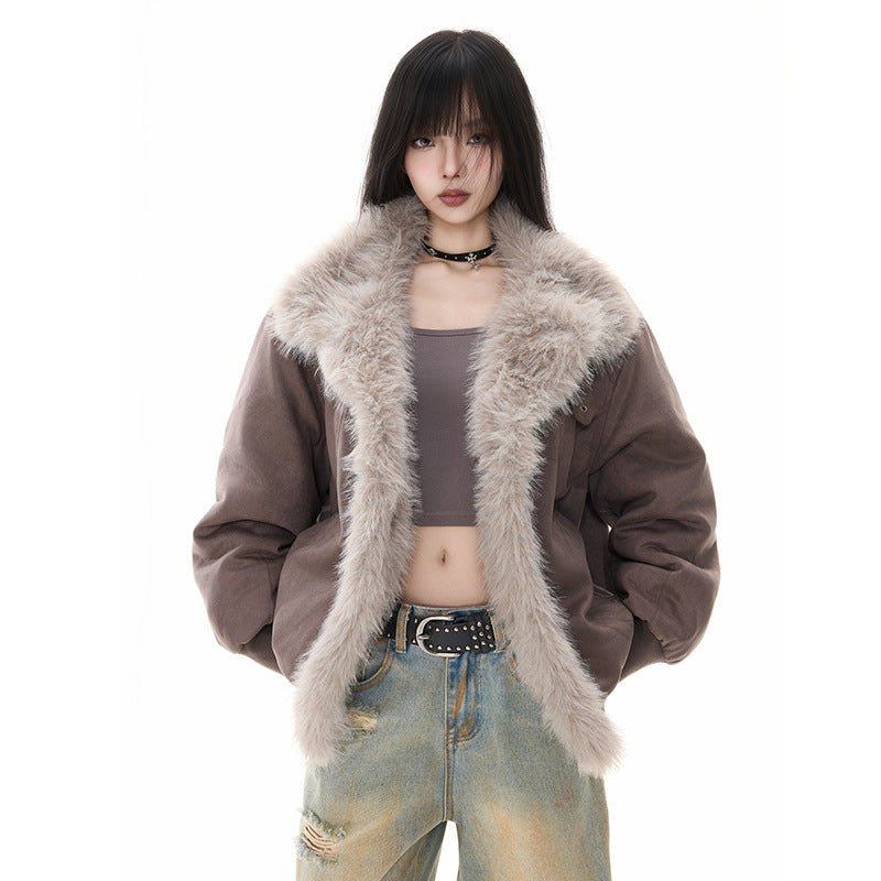 Women's Neutral-style Thickened Plush Cotton Coat For Winter - Venlis