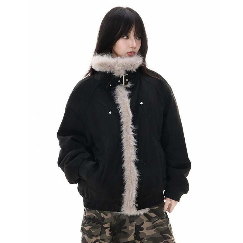Women's Neutral-style Thickened Plush Cotton Coat For Winter - Venlis